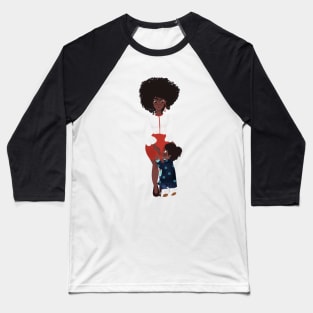 Daughter and Mom Black Women Baseball T-Shirt